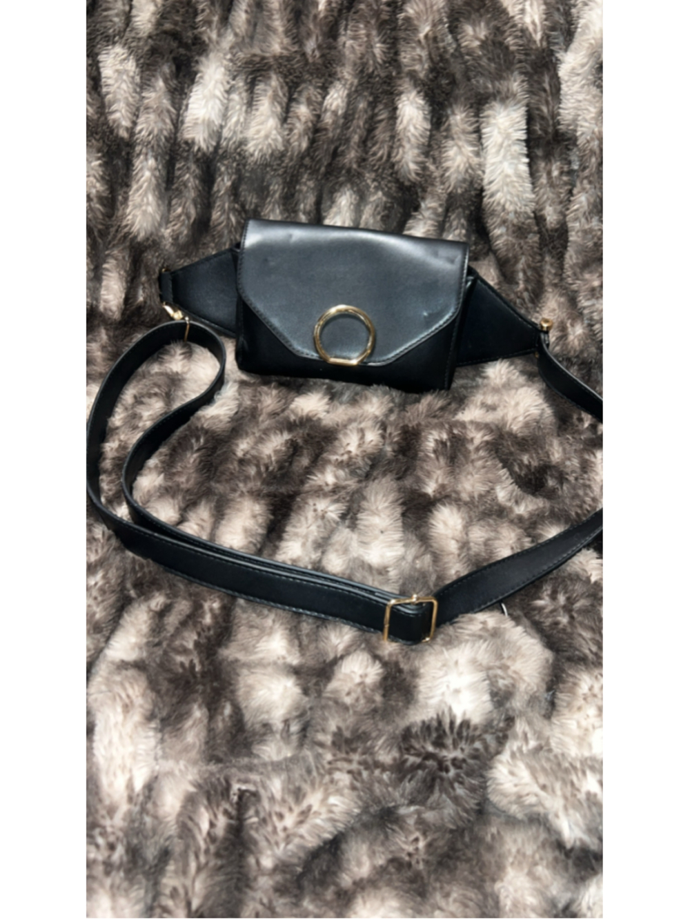 Women's A New Day Black Gold Crossbody Bag One Size